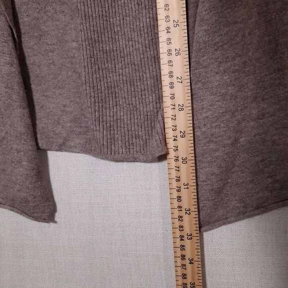 Hem & Thread Open Front Cardigan Sweater Size Large Waterfall Boho Chic Beige - Picture 7 of 11